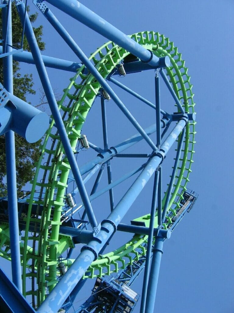 Roller coaster at Six Flags