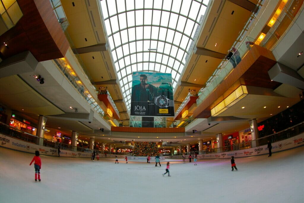ice skating at the Galleria in Houston