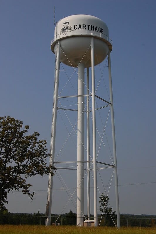 water tower in Carthage 