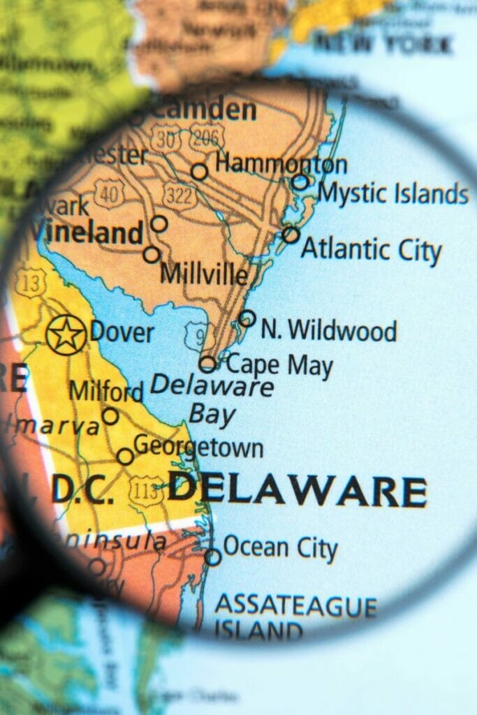 Delaware on the map
