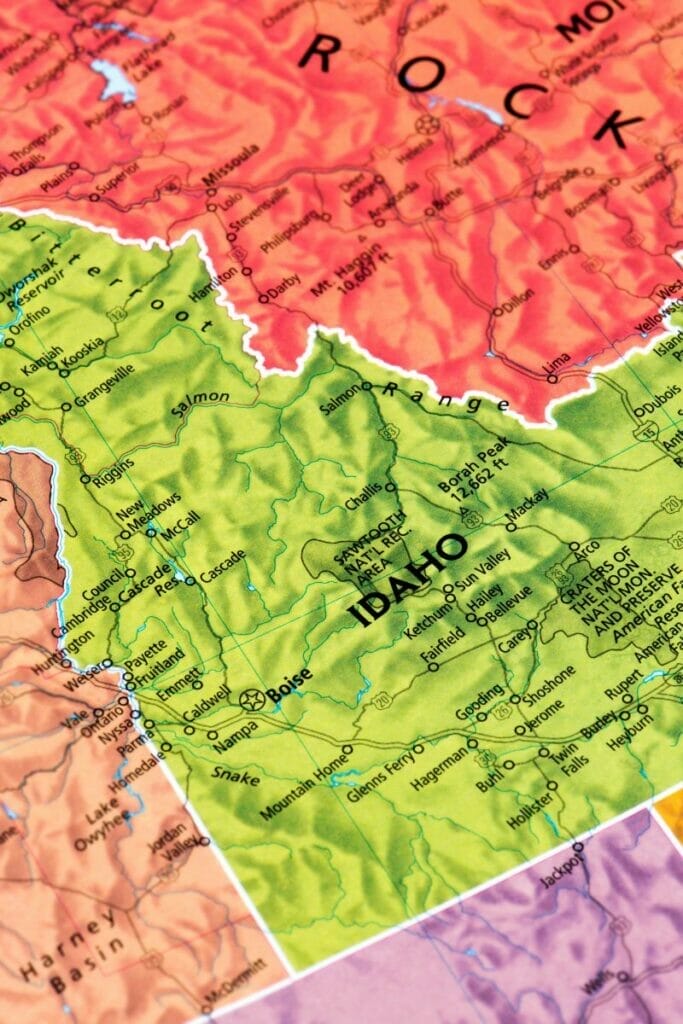 map of Idaho 