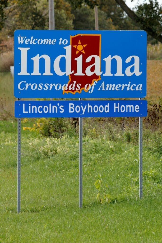 Indiana welcome sign 