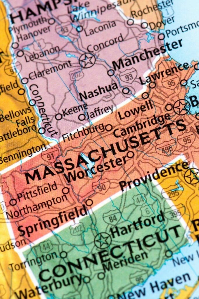 Massachusetts map 