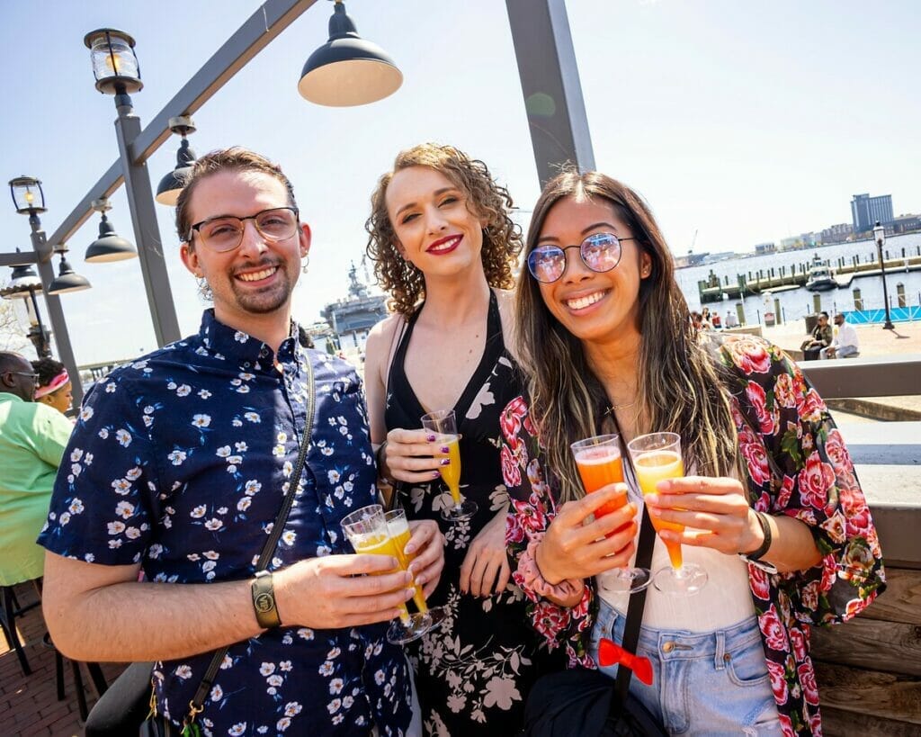 People at the Waterside District