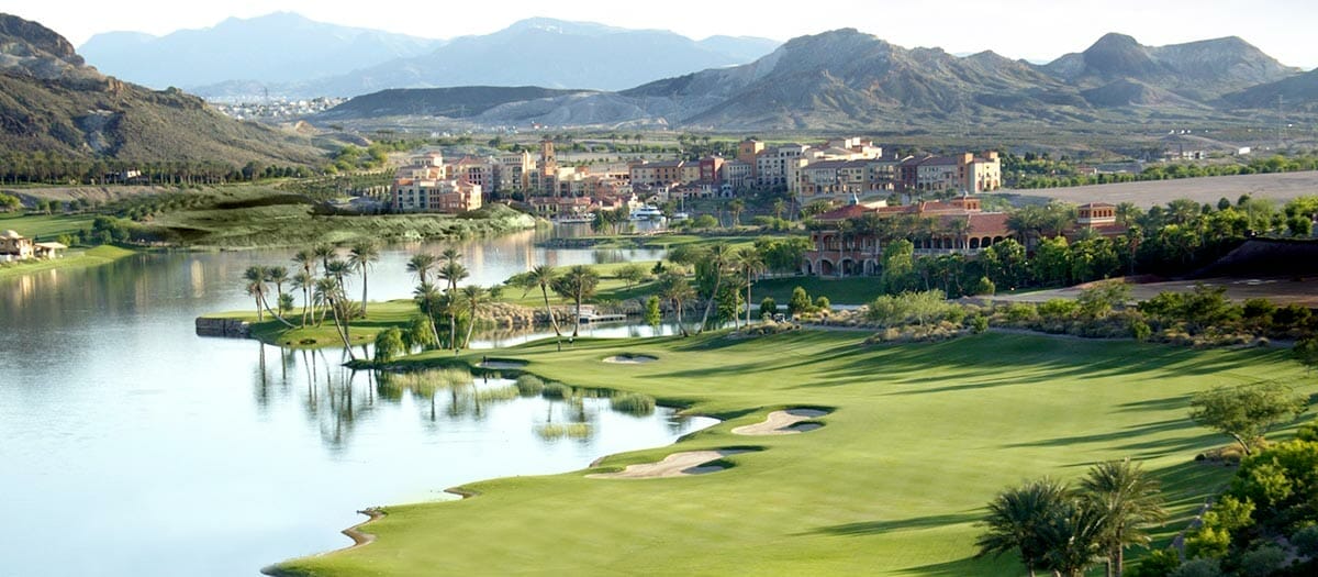 View of the landscaping and buildings at Lake Las Vegas Resort Henderson Nevada