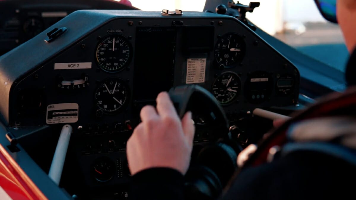 Pilot's controls at Sky Combat Ace, one of the most fun things to do in Henderson Nevada