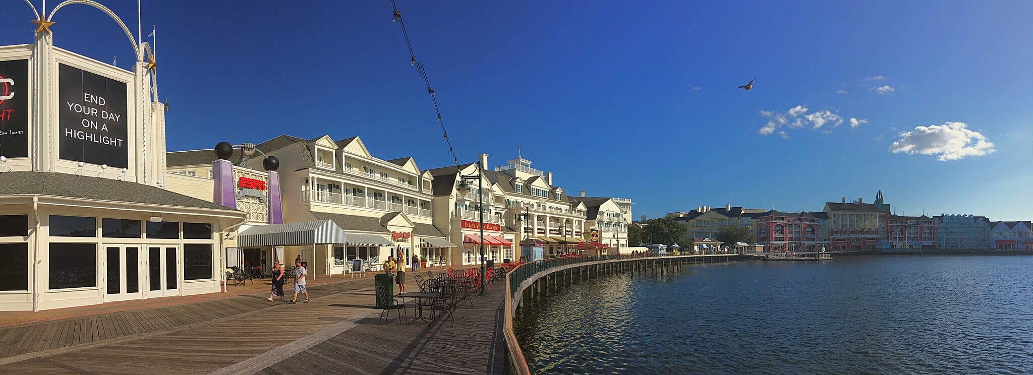 A long view of Disney's Boardwalk in Orlando Florida