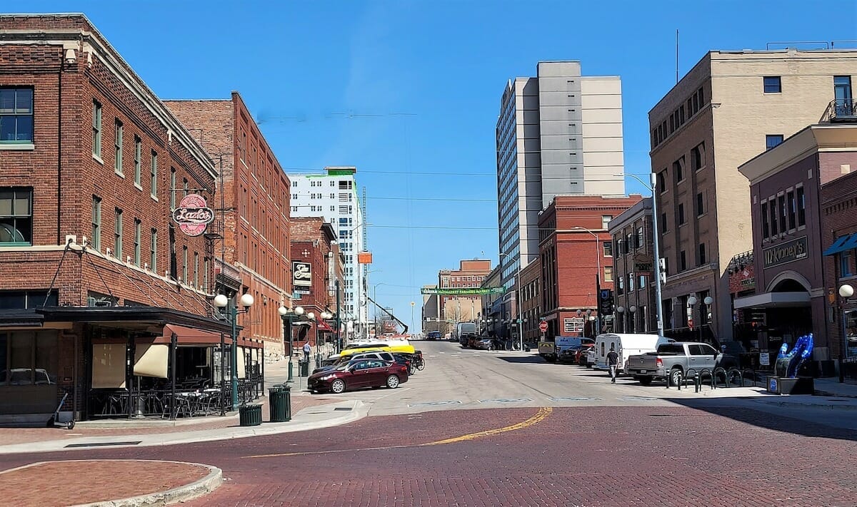 A quaint street in Historic Haymarket District Lincoln NE