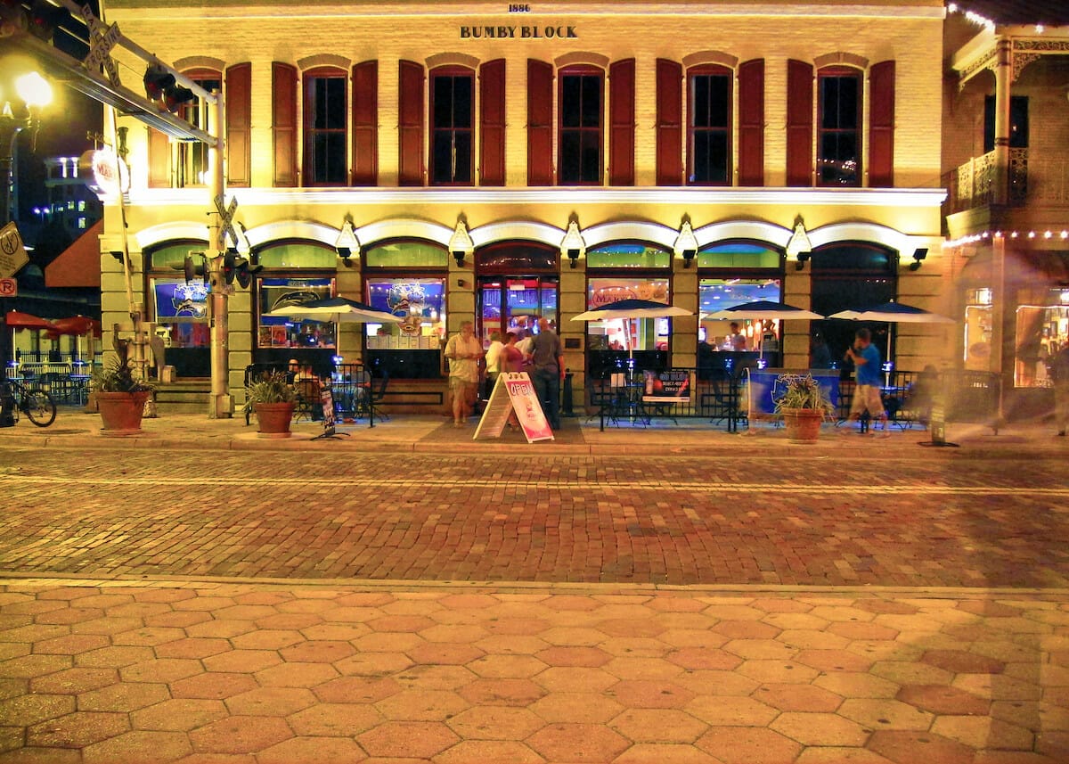 Night view of Church Street in Orlando Florida