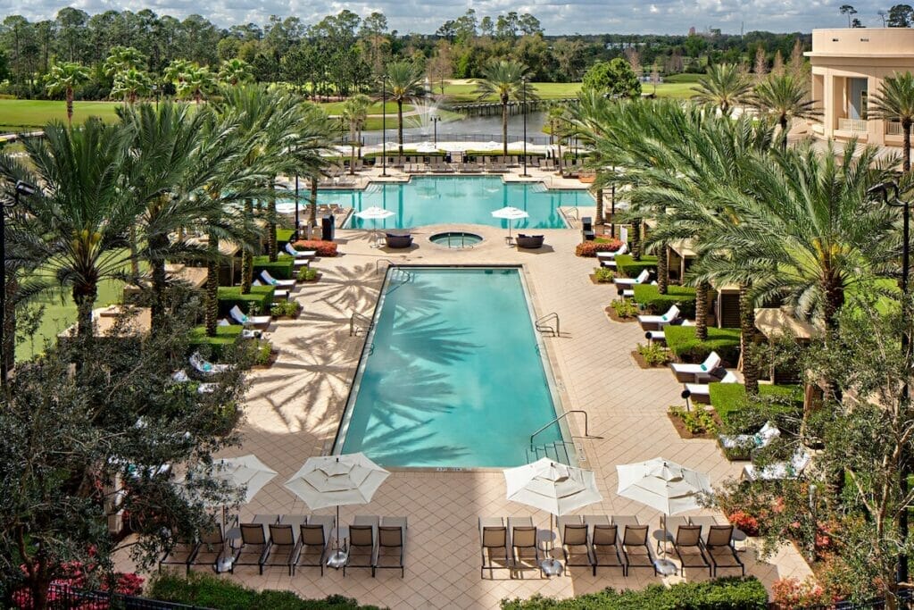 The pool at the Waldorf Astoria Orlando hotel