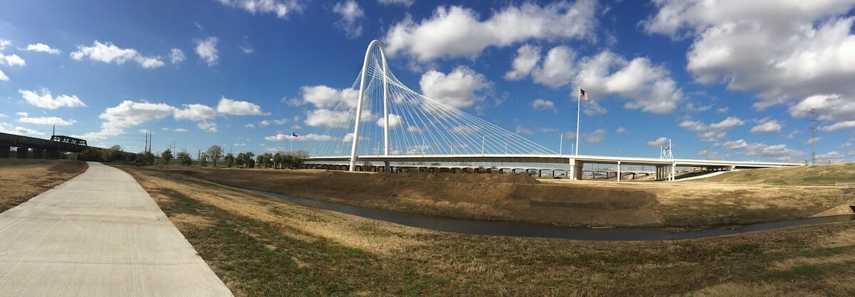 View of the Margaret Hunt Hill Bridge from the Trinity Skyline Trail