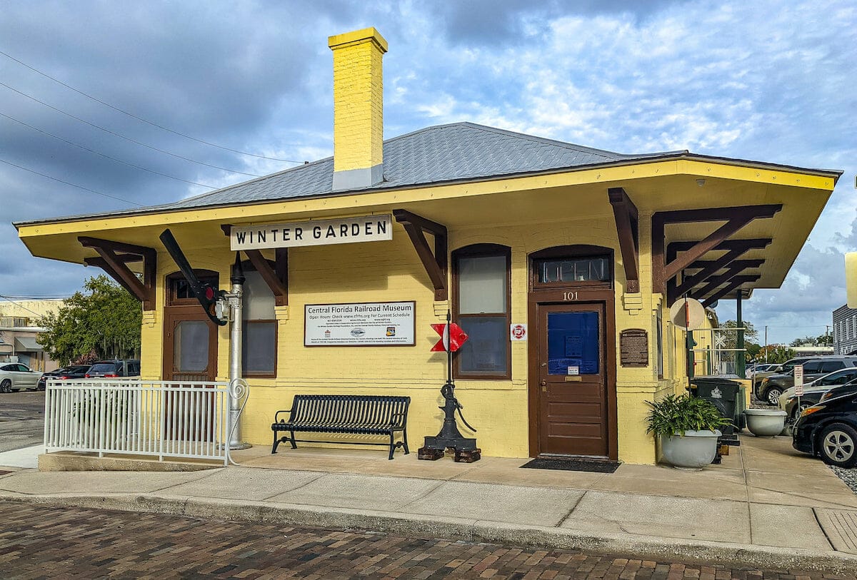 exterior of the Central Florida Railroad Museum in Winter Garden