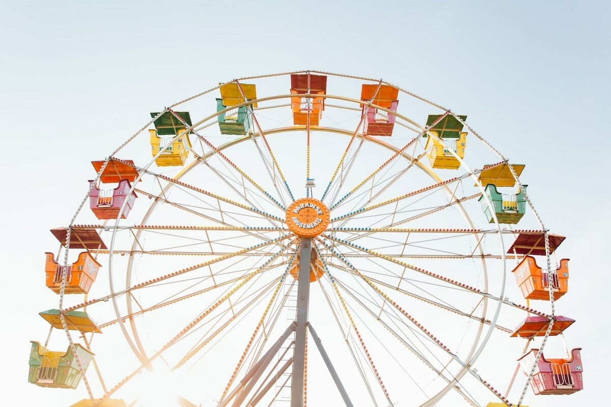 a colorful ferris wheel