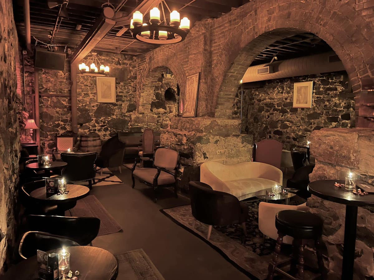 inside The Rathskeller in Duluth Minnesota, a 1920s speakeasy themed cocktail lounge