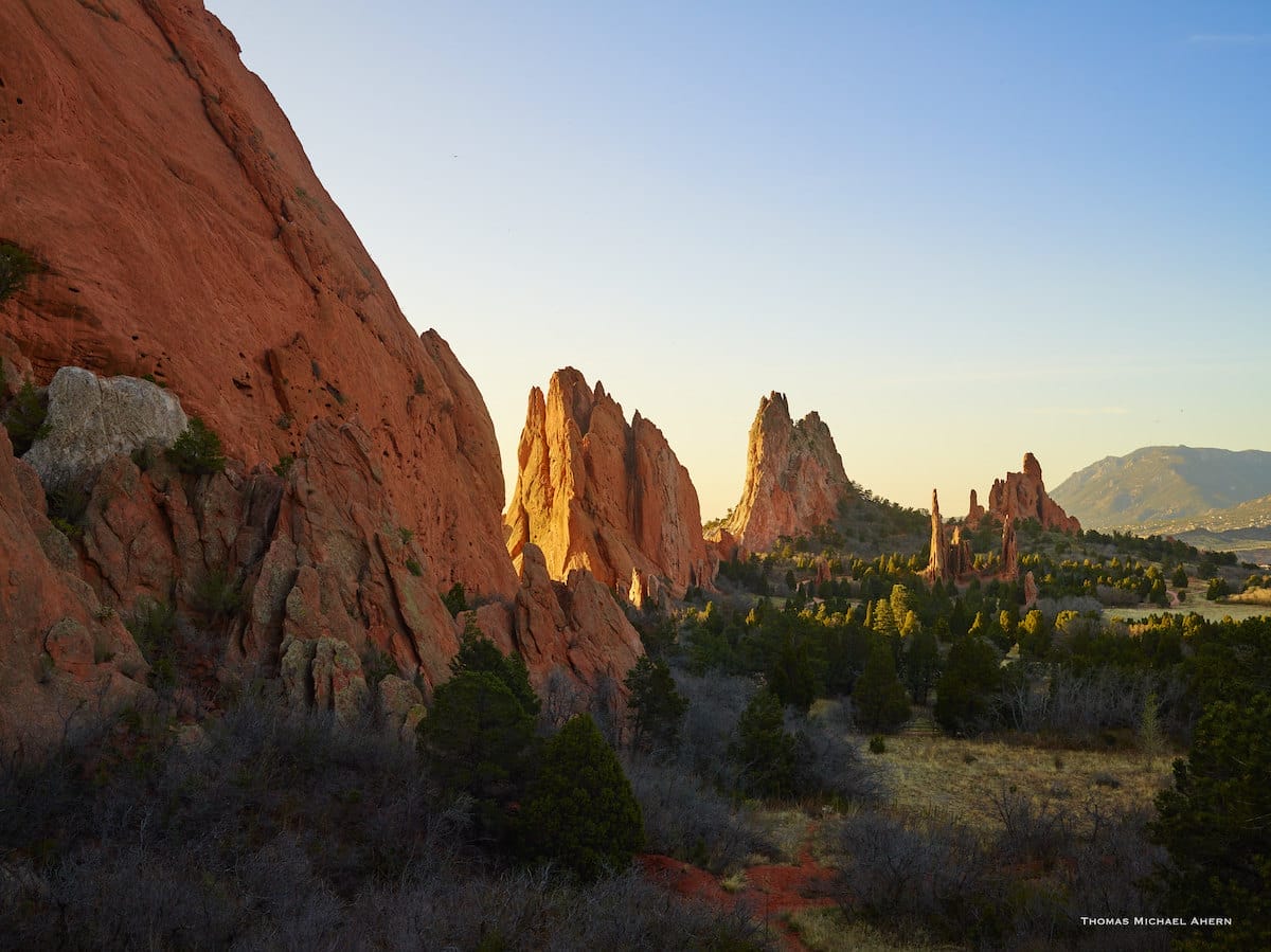 tall red rocks at Garden of the Gods in Colorado Springs, one of the most beautiful places in America