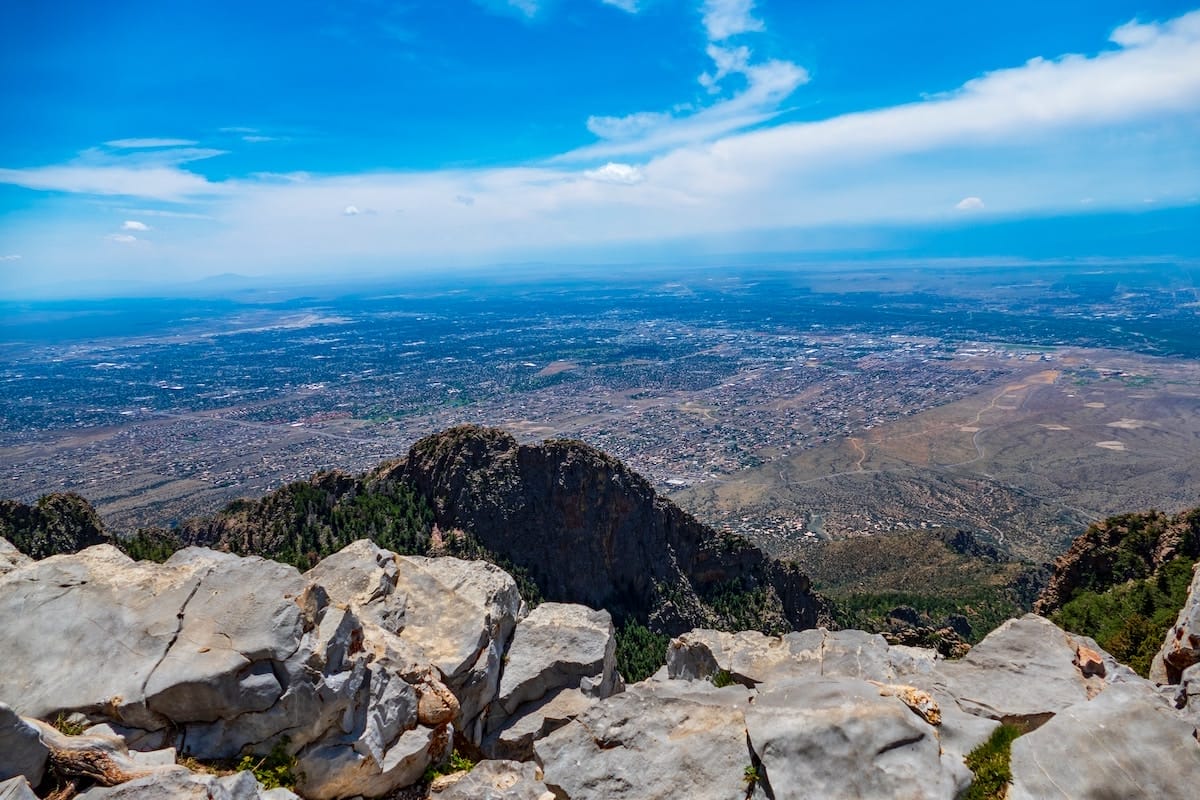 aerial view of Albuquerque from Sandia Crest