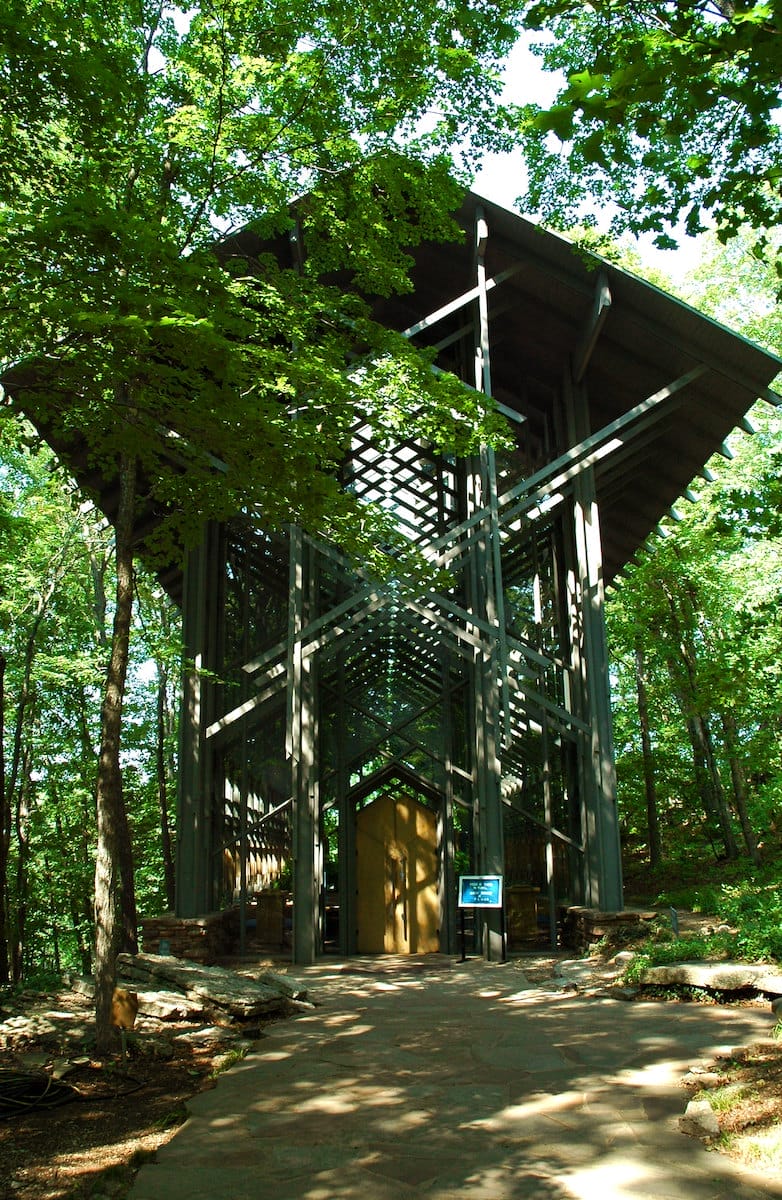 Thorncrown Chapel, a glass building in Eureka Springs Arkansas