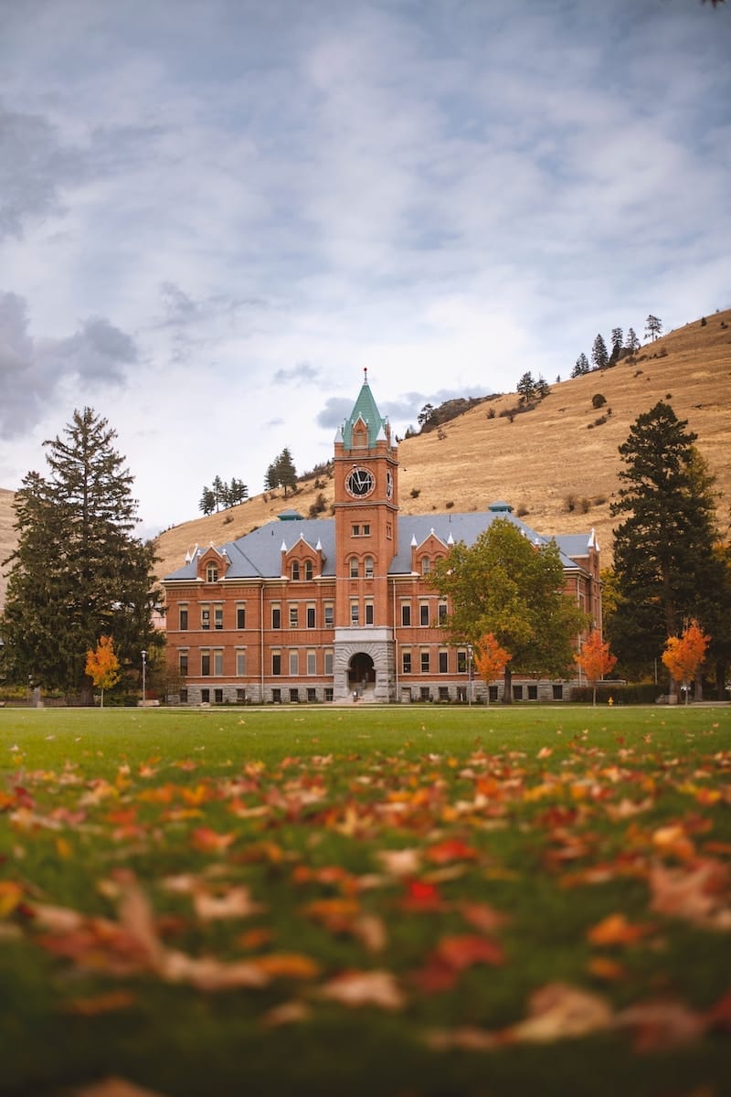 University of Montana campus in Missoula on an autumn day