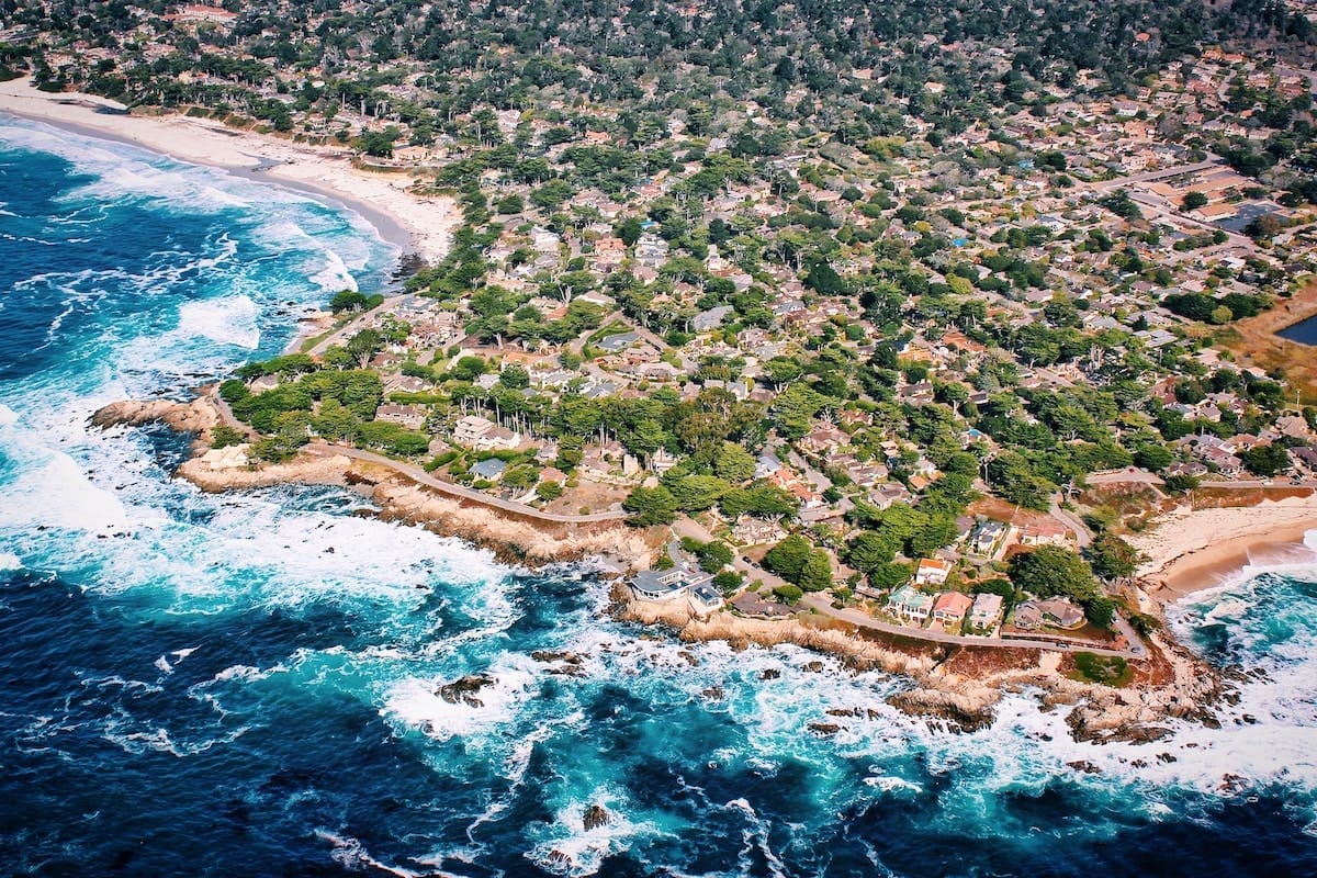 aerial view of Carmel-by-the-Sea, California, one of the most beautiful places in America