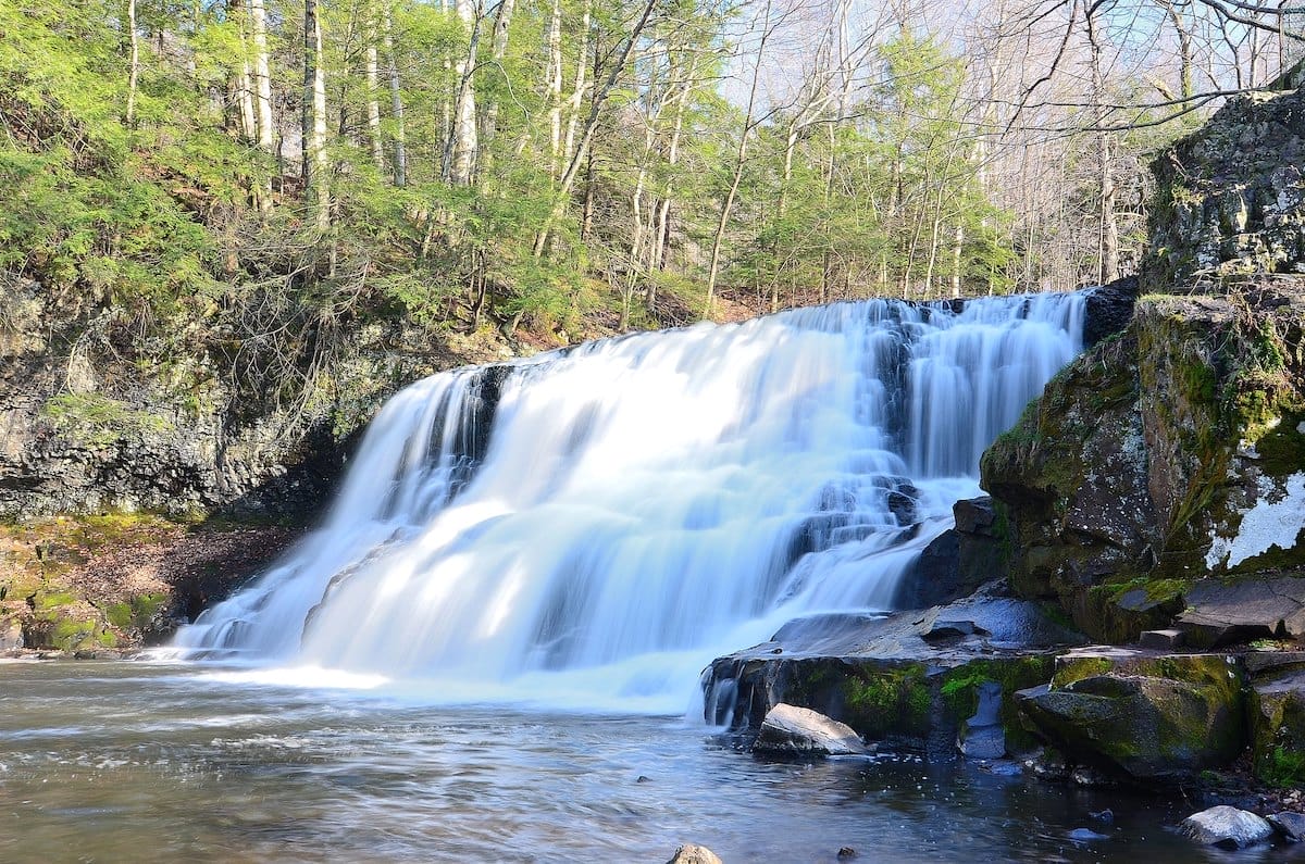 a stunning waterfall in Middletown Connecticut