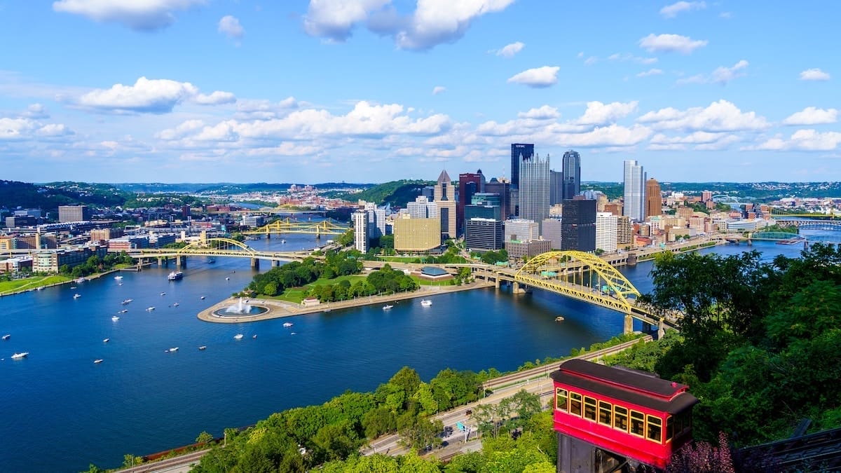 view of Pittsburgh from the Duquesne Incline, where you can view one of the most beautiful places in America