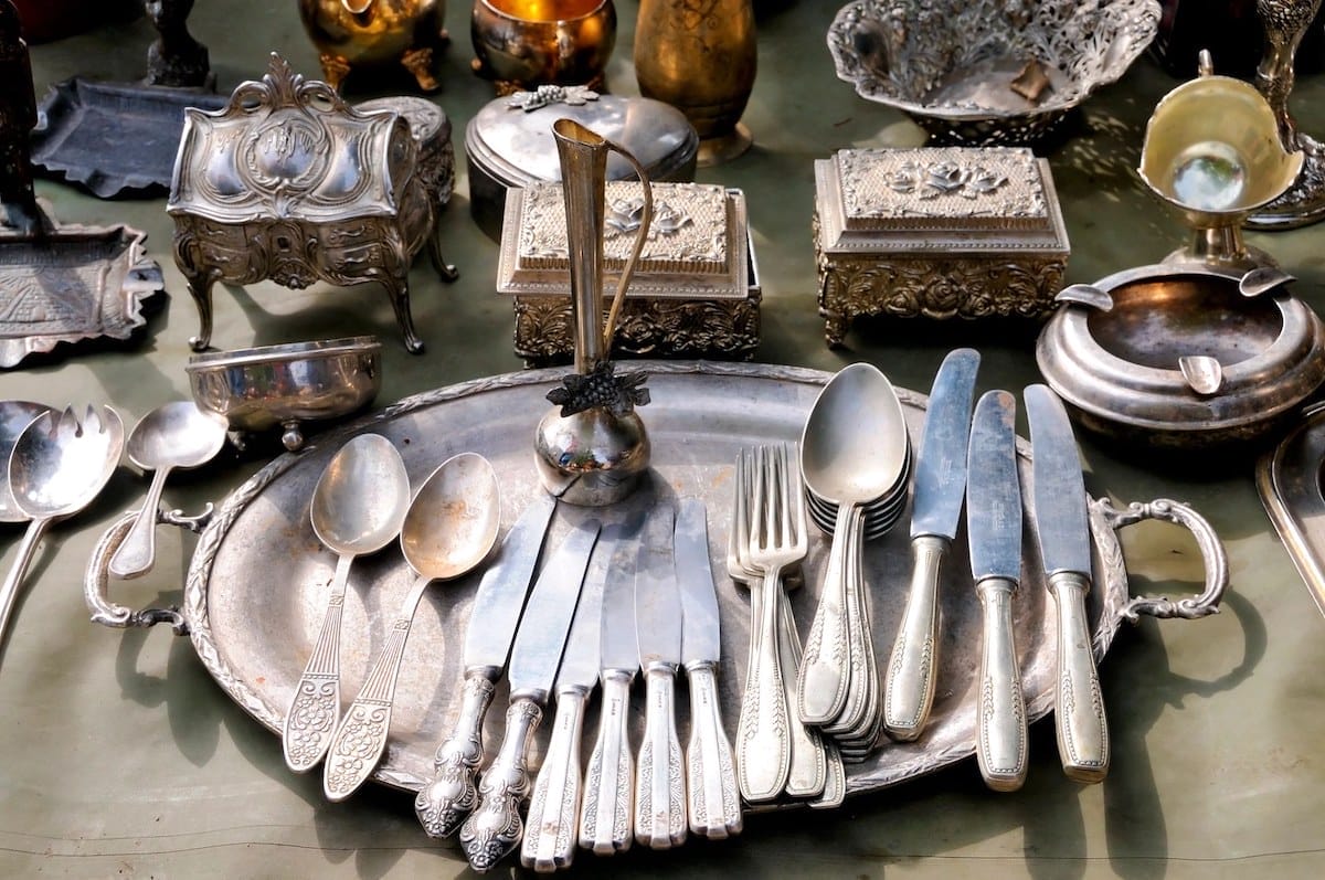 antique silverware at Eclectic Elephant Antiques in Cheyenne Wyoming