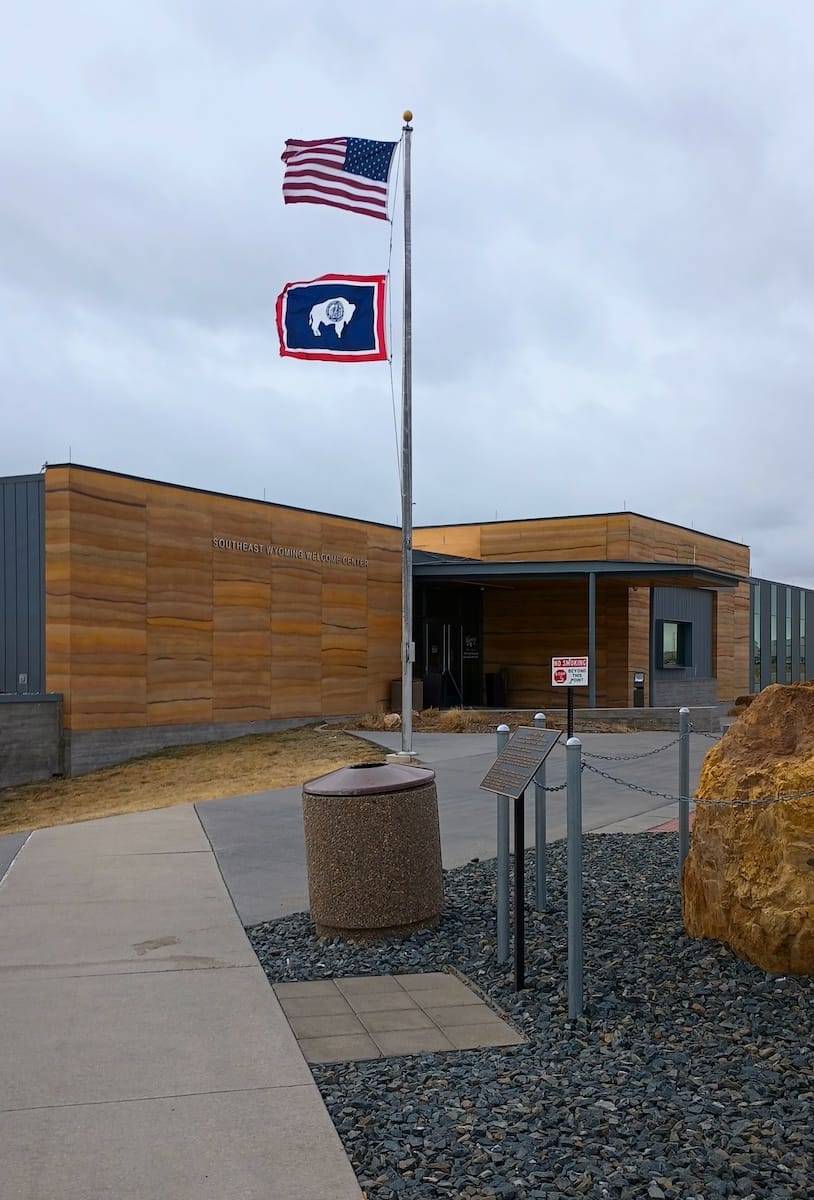 exterior of the Southeast Wyoming Welcome Center near Cheyenne Wyoming